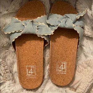 NWT AND BOX - Cork Knotted Bow Sandal - Sz 10